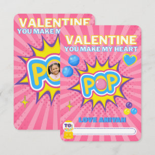 Tarjeta Pequeña Foto de San Valentín de clase con chicle lindo