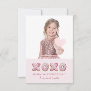 Tarjeta Pequeña Foto de San Valentín Rosa Femenina