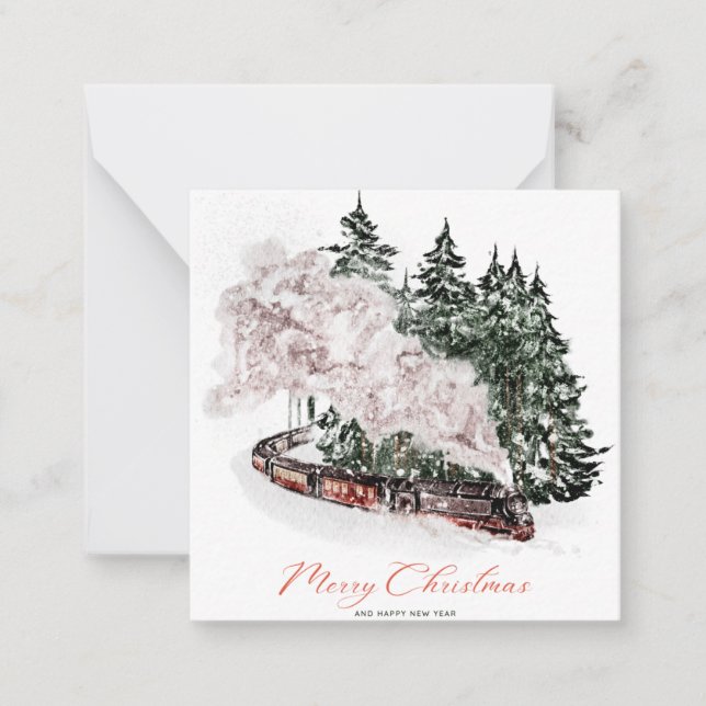 Tarjeta Pequeña Foto de vacaciones en tren de los navidades (Anverso)