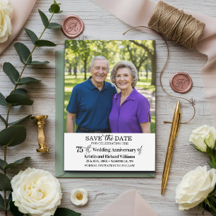 Tarjeta Pequeña Foto del Aniversario de Bodas número 75 para Save 