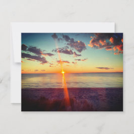 Tarjeta Pequeña Foto del atardecer en la playa de Cape Cod