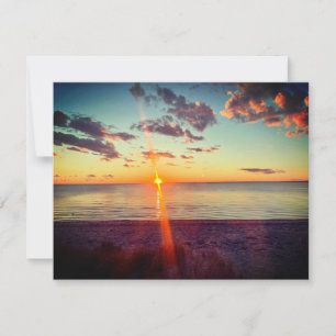 Tarjeta Pequeña Foto del atardecer en la playa de Cape Cod