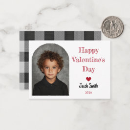 Tarjeta Pequeña Foto Escolar Personalizada Día de San Valentín Niñ