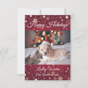Tarjeta Pequeña Foto familiar de Personalizado navideño feliz