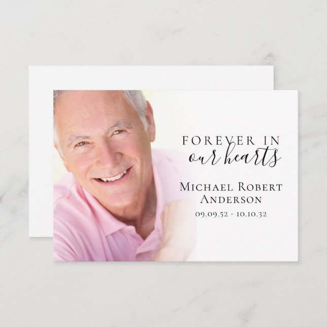 Tarjeta Pequeña Foto Funeral Gracias (Anverso / Reverso)