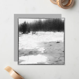 Tarjeta Pequeña Foto invernal de estilo vintage de un pantano cong