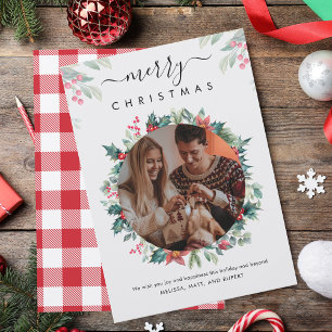 Tarjeta Pequeña Foto Mistletoe Botánica de la Familia Feliz Navida