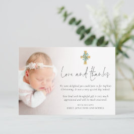 Tarjeta Pequeña Foto moderna Cruz de la Cristiandad Bautismo Amor