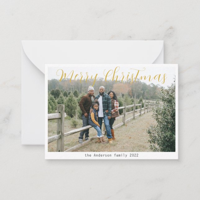 Tarjeta Pequeña Foto moderna, Feliz Navidad, Presupuesto (Anverso)