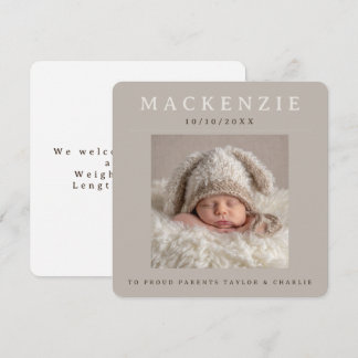 Tarjeta Pequeña Foto Nuevo Bebé Foto Personalizada 2 caras