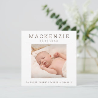 Tarjeta Pequeña Foto Nuevo Bebé Foto Personalizada 2 caras