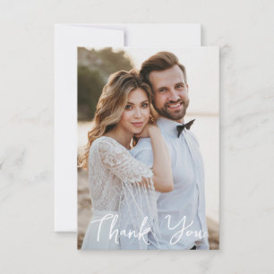 Tarjeta Pequeña Foto simple Boda Añadir su saludo Gracias