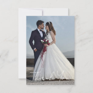 Tarjeta Pequeña Foto simple Boda Añadir su saludo Gracias