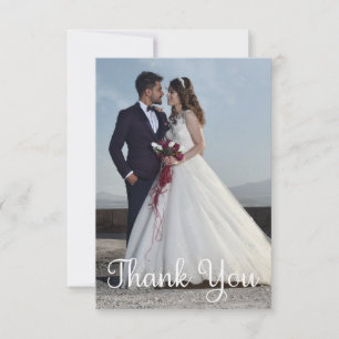 Tarjeta Pequeña Foto simple Boda Añadir su saludo Gracias