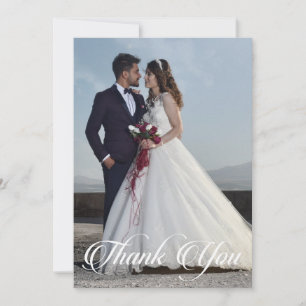 Tarjeta Pequeña Foto simple Boda Añadir su saludo Gracias