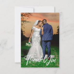 Tarjeta Pequeña Foto simple Boda Añadir su saludo Gracias