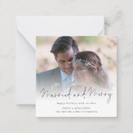 Tarjeta Pequeña Foto superpuesta Casada y Feliz Navidad