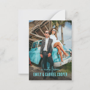 Tarjeta Pequeña Foto única de la pareja de Kitschy