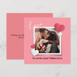 Tarjeta Pequeña Foto y mensaje de amor personalizados modernos
