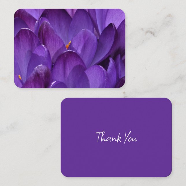 Tarjeta Pequeña Fotografía de Crocus de Primavera (Anverso / Reverso)
