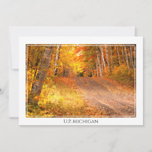 Tarjeta Pequeña Fotografía de Fall Foliage Rural Road U.P. Michiga