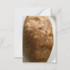 Tarjeta Pequeña Fotografía de Papa Russet en Plato Blanco