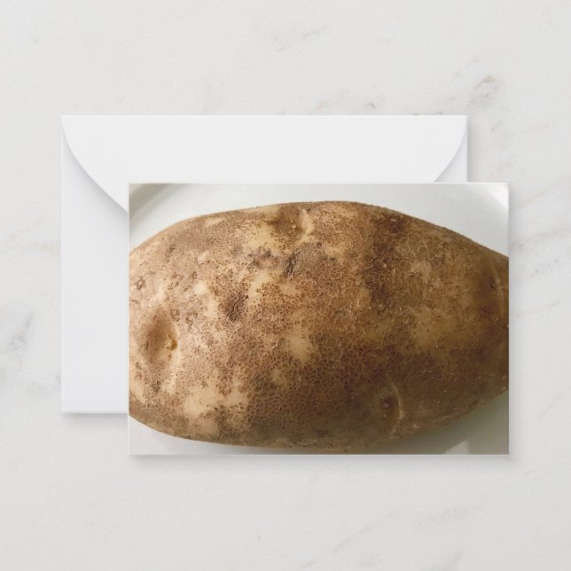 Tarjeta Pequeña Fotografía de Papa Russet en Plato Blanco (Anverso)