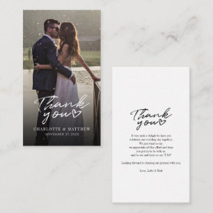 Tarjeta Pequeña Fotografía del Día de la Boda Marcada por Mano Mod