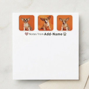 Tarjeta Pequeña Fotomontaje personalizado de 3 fotos con el nombre