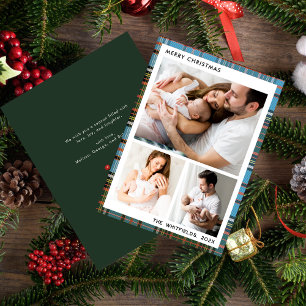 Tarjeta Pequeña Fotos familiares Berries Navidades Holidays Tartán