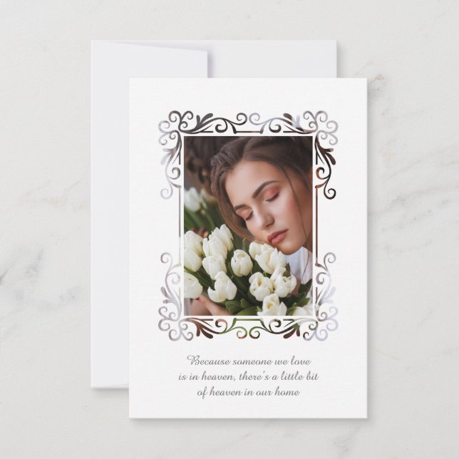 Tarjeta Pequeña Fotos ornamentales conmemorativas del funeral amad (Anverso)