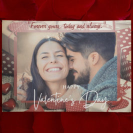 Tarjeta Pequeña Fotos personalizadas de amor amor rojo y blanco