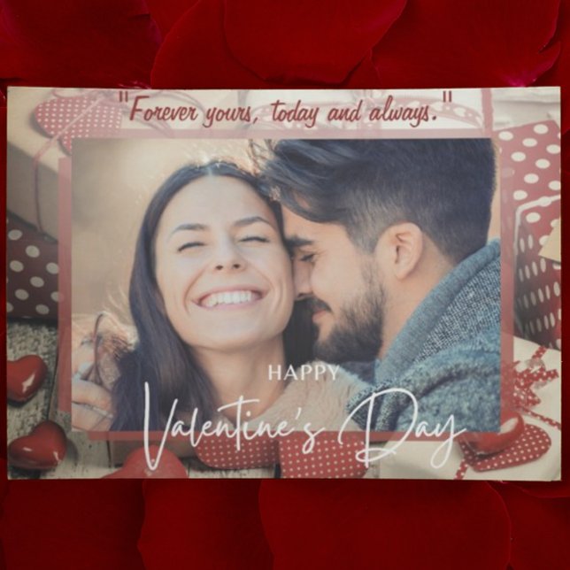 Tarjeta Pequeña Fotos personalizadas de amor amor rojo y blanco (Subido por el creador)