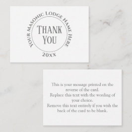 Tarjeta Pequeña Freemasons Masonic Ladies Night Gracias Coche