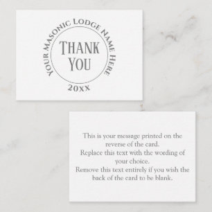 Tarjeta Pequeña Freemasons Masonic Ladies Night Gracias Coche