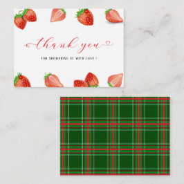 Tarjeta Pequeña Fresa dulce acuarela de la ducha bebé gracias