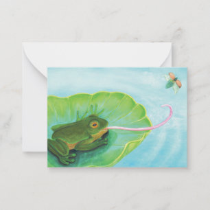 Tarjeta Pequeña Frog Catating Bug
