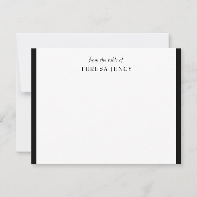 Tarjeta Pequeña From the Desk Of | Classic Black and White Design (Anverso)