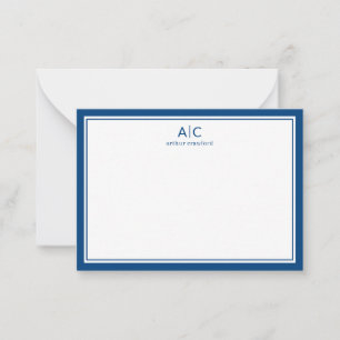 Tarjeta Pequeña Frontera azul de la Marina minimalista Moderna 2 M