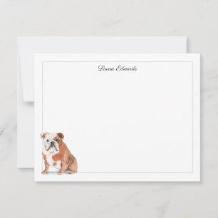 Tarjeta Pequeña Frontera gris Bulldog inglesa personalizada