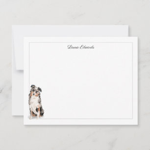Tarjeta Pequeña Frontera gris pastora australiana personalizada