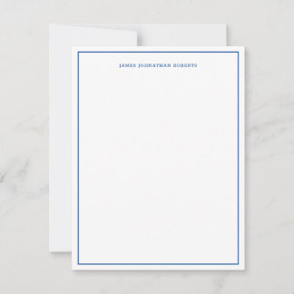 Tarjeta Pequeña Frontera moderna profesional simple y azul de la m