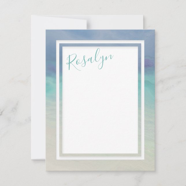 Tarjeta Pequeña Frontera oceánica pintada (Anverso)