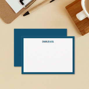 Tarjeta Pequeña Frontera única azul de la marina minimalista, pers