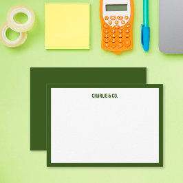 Tarjeta Pequeña Frontera única verde oliva minimalista, personaliz