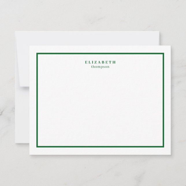 Tarjeta Pequeña Frontera verde forestal moderna simple (Anverso)