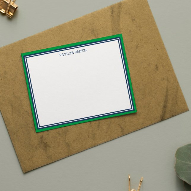 Tarjeta Pequeña Fronteras verdes y azules de la marina añaden tu n (Subido por el creador)
