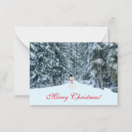 Tarjeta Pequeña Frosty en la carta de los Navidades forestales