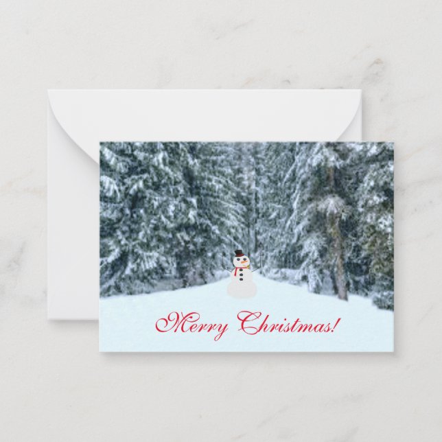 Tarjeta Pequeña Frosty en la carta de los Navidades forestales (Anverso)