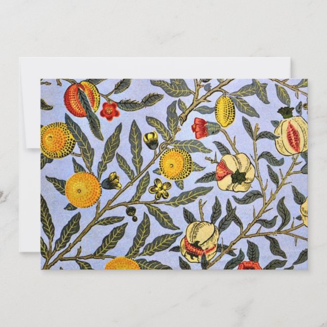 Tarjeta Pequeña Fruta, por William Morris, (Anverso)